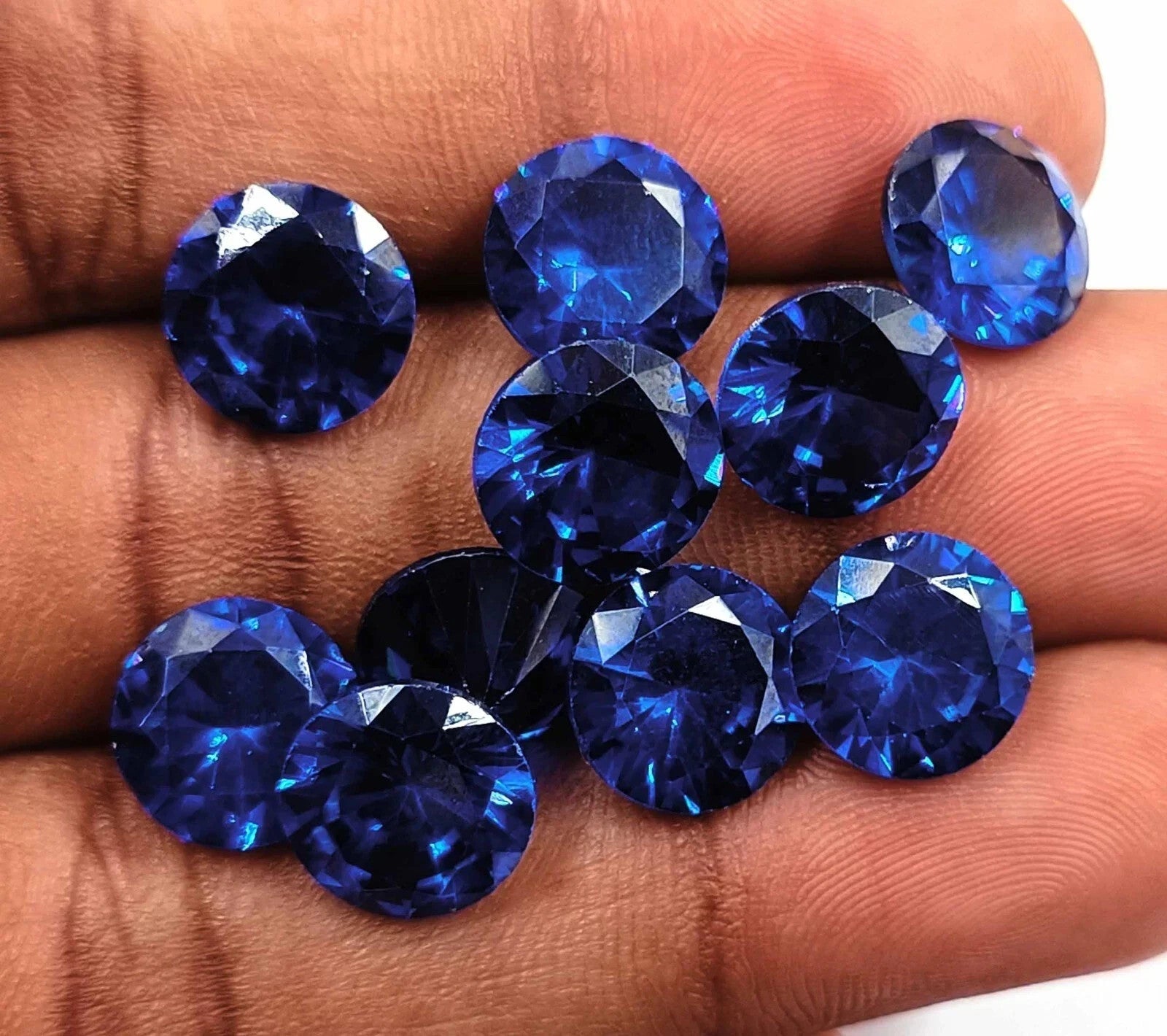 15 Pc 7 mm Natural Blue Santa Marine Sapphire Round Cut EGL Certified Gemstone