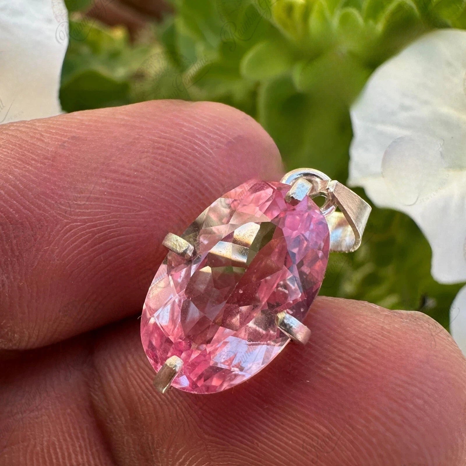 Certified 14.5Ct Natural Sapphire Padparadscha 925 Silver Pendant Loose Gemstone