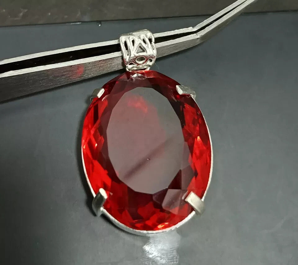 EGL Certified Natural 93.05 Ct Brazilian OVAL RED Topaz Pendant Loose Gemstone