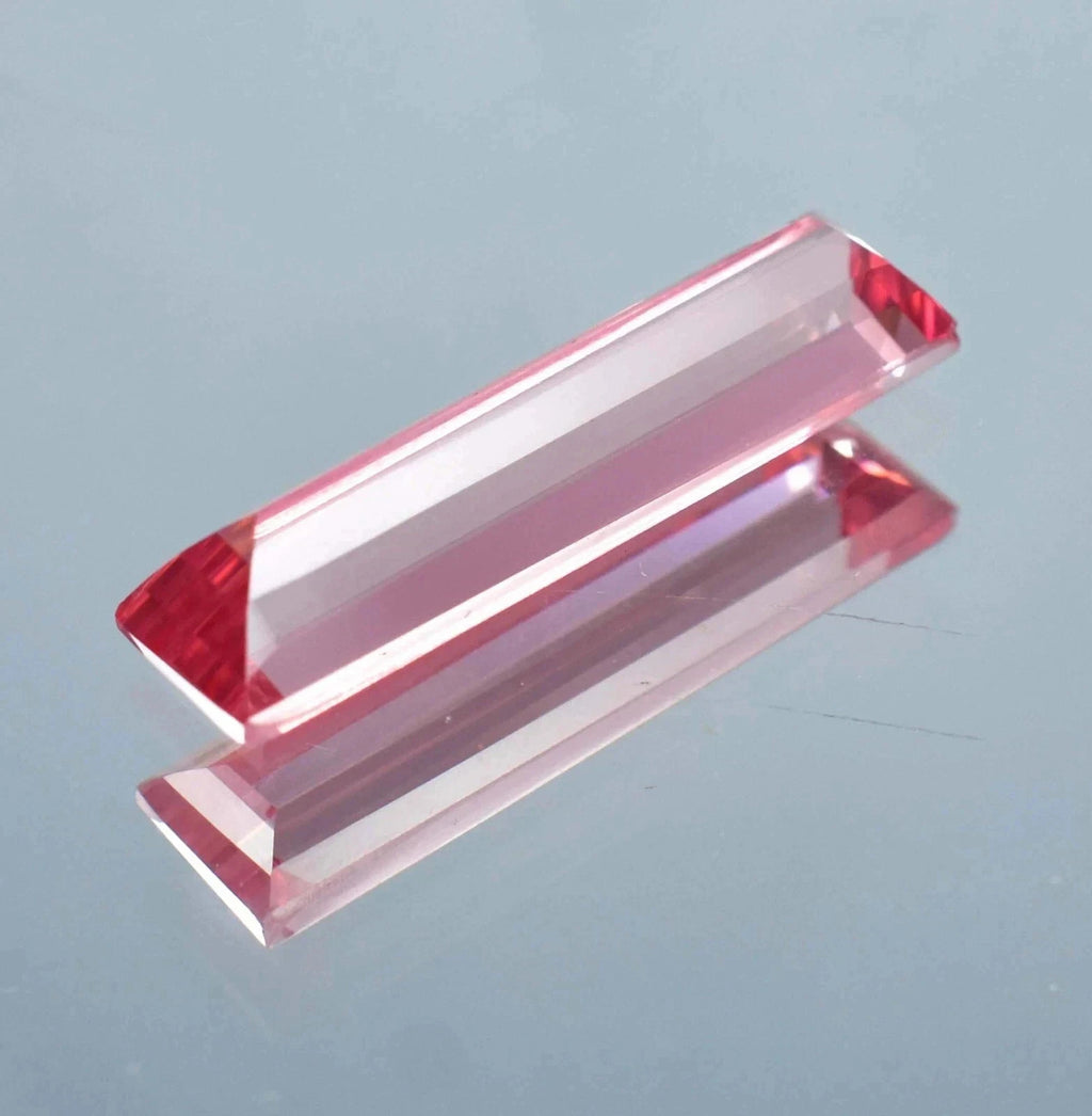 Baguette Cut 21.28 Ct Natural Padparadscha Sapphire Loose Gemstone Certified