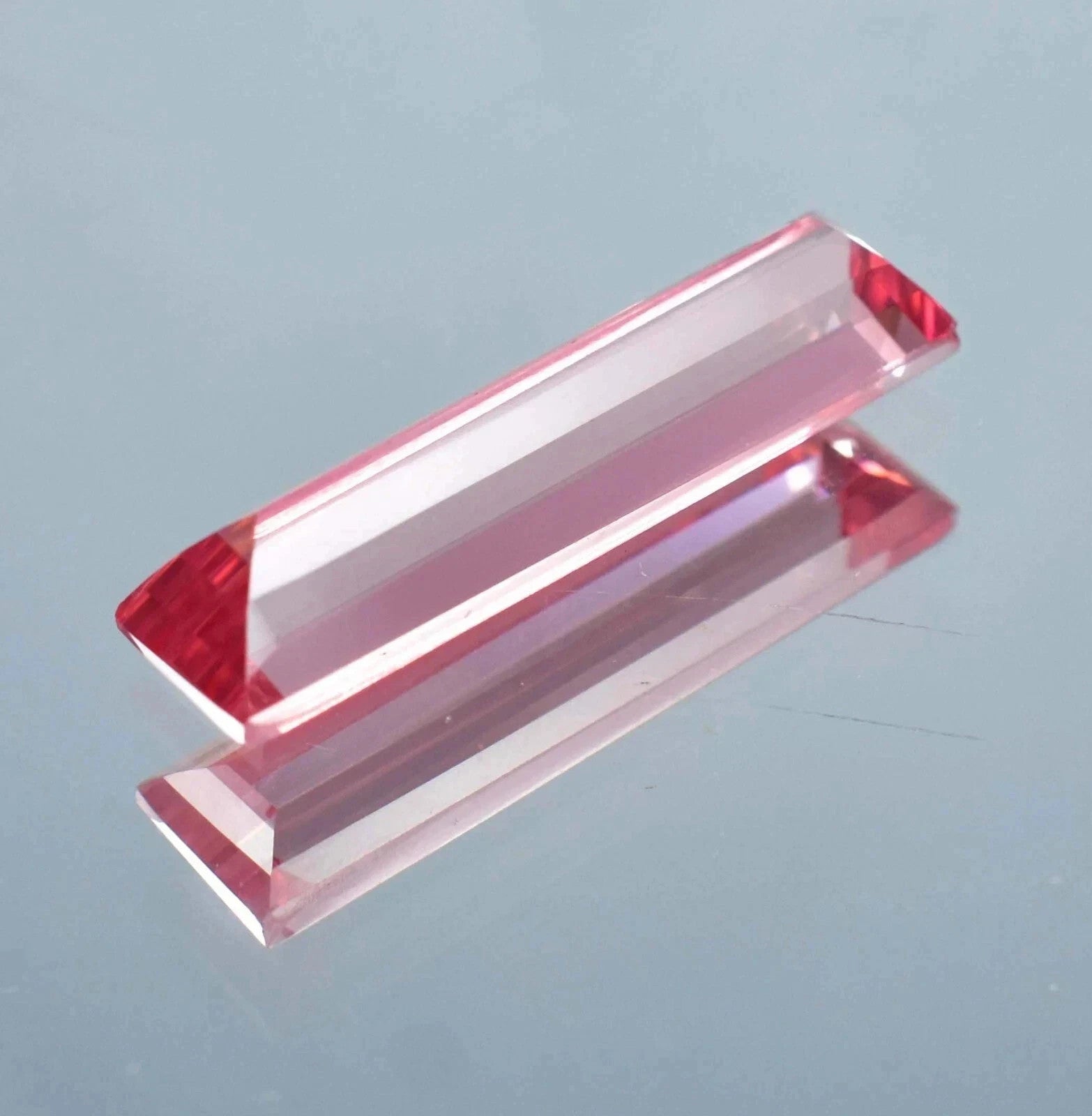 Baguette Cut 21.28 Ct Natural Padparadscha Sapphire Loose Gemstone Certified