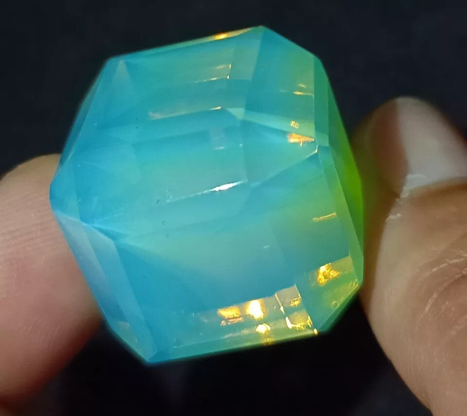 132.25 Ct Natural Green Opal Cube Welo Australian Certified Untreated Gemstone