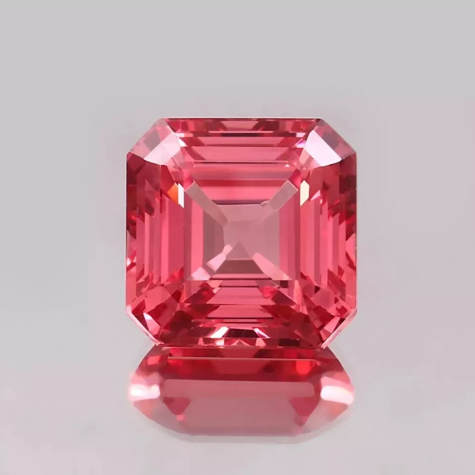 Natural Flawless Ceylon Padparadscha Sapphire Loose Asscher Cut Gemstone 12x12MM