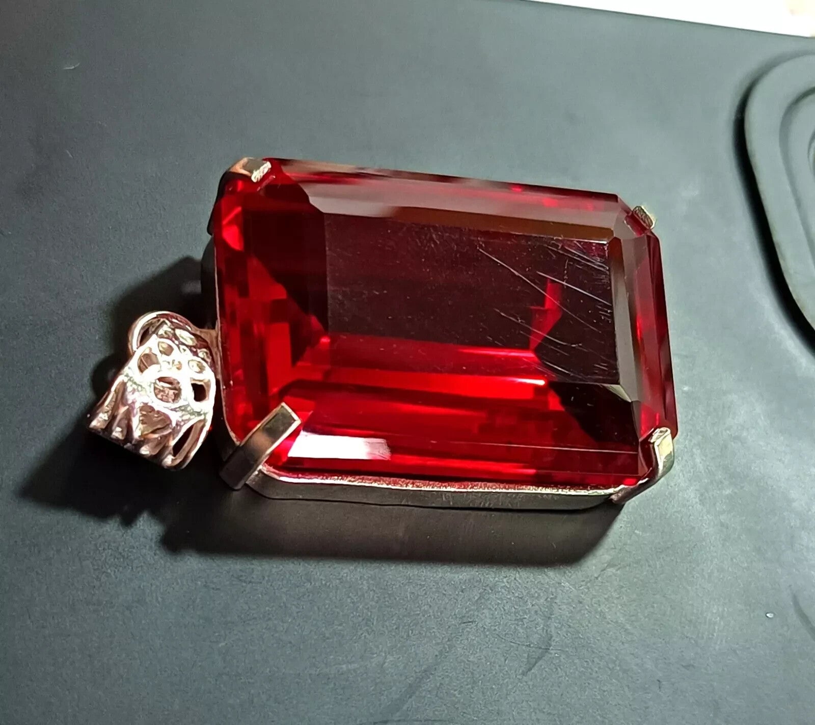 95.50Ct Certified Natural Topaz 925 Solid Silver Emerald Pendant Loose Gemstone