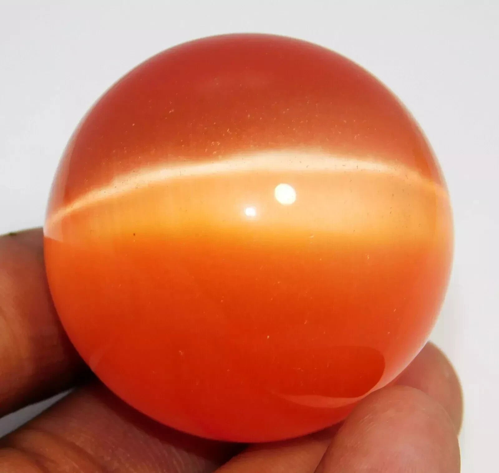 Chrysoberyl 446.5 Ct Natural Orange Cats Eye Ball Cut Loose Certified Gemstone