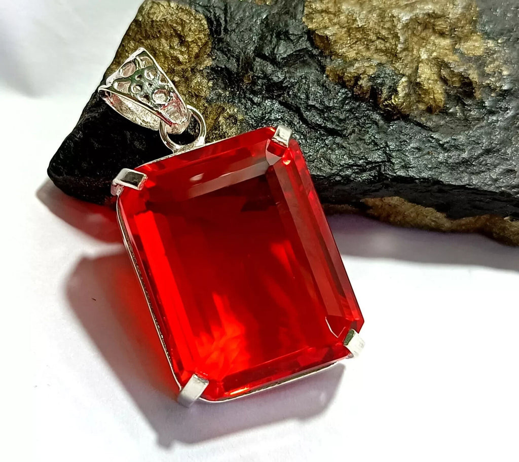 87.15 Ct Certified Natural Topaz 925 Solid Silver Emerald Pendant Loose Gemstone