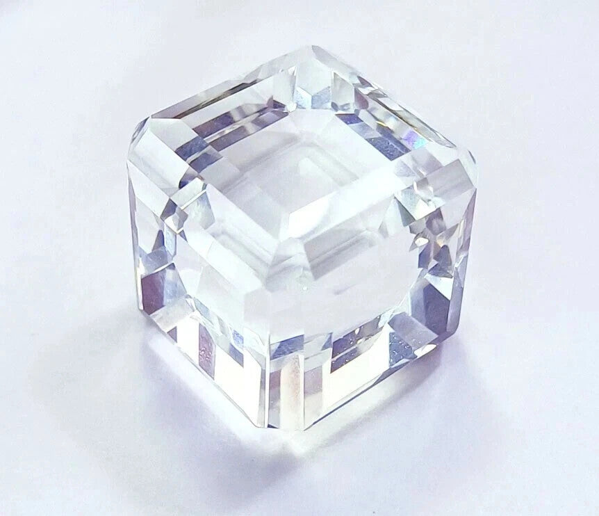 100 Ct Cube Cut Natural EGL Certified Brazilian White Color Topaz Loose Gemstone