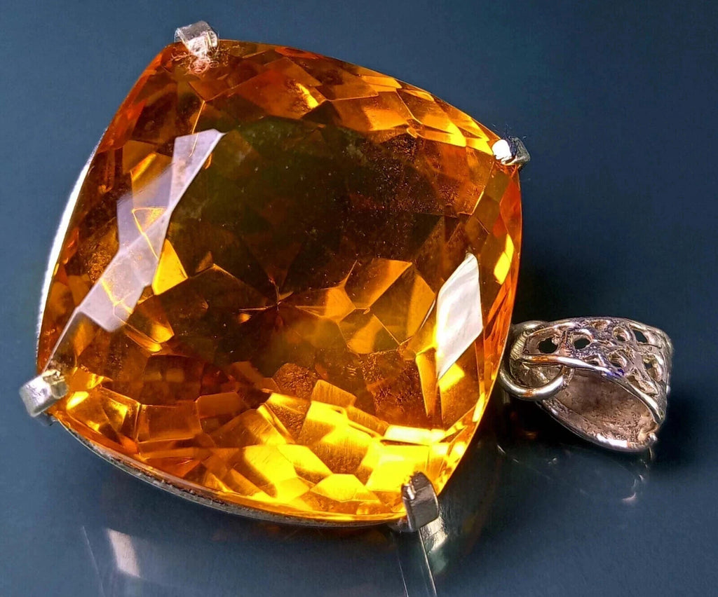 EGL Certified Natural 100.20 Ct Brazilian Cushion Topaz Pendant Loose Gemstone