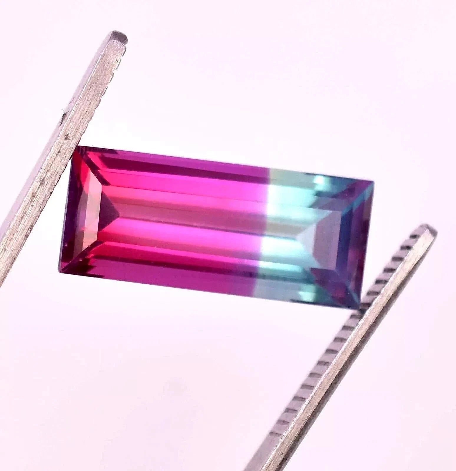 12.40 Ct Natural Bio- Color Tourmaline Emerald Cut Certified Loose Gemstone