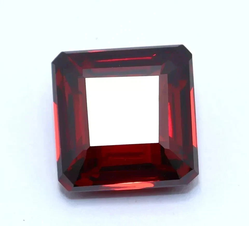 52 Ct Natural Cambodian Red Zircon Asscher Cut Loose Certified Gemstone