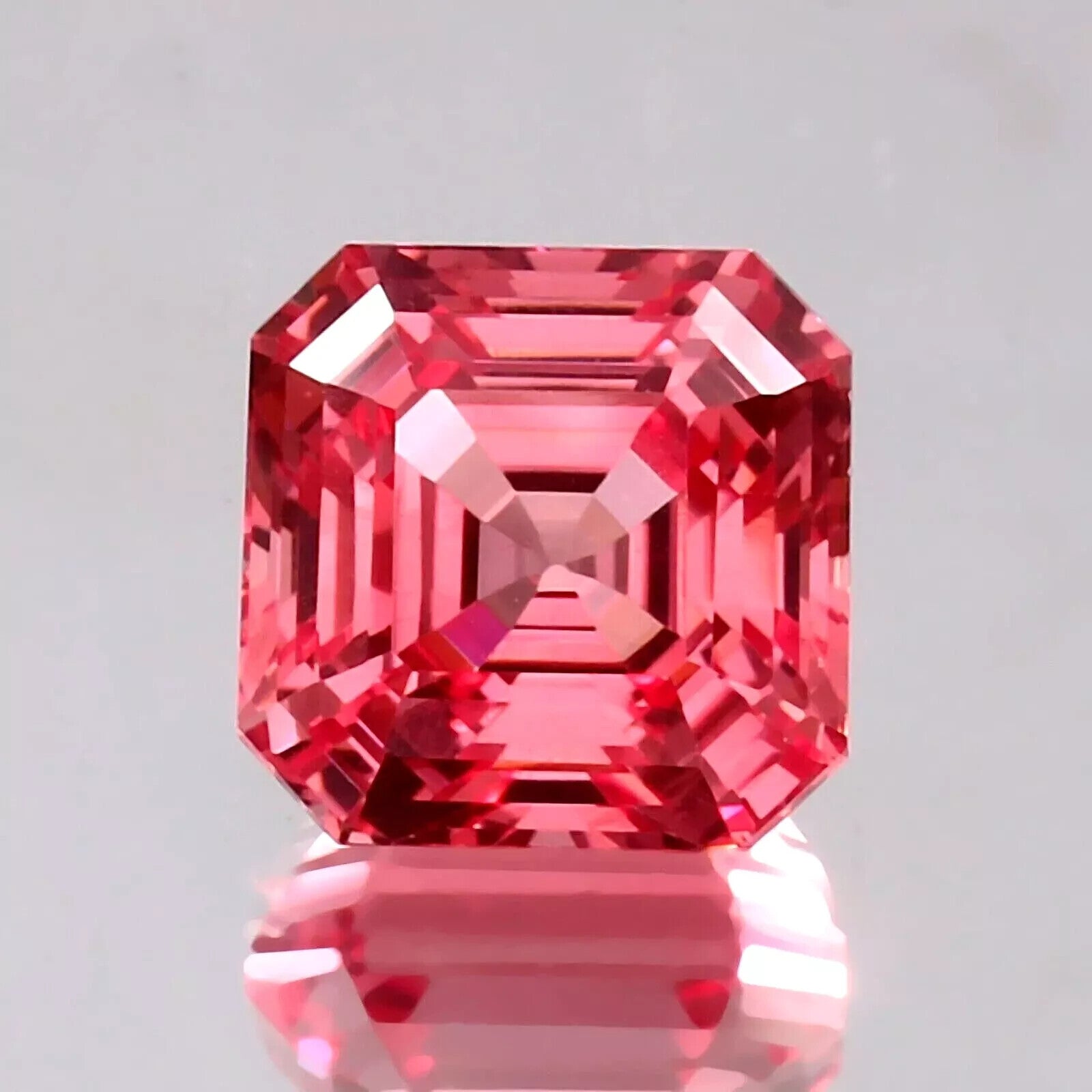 12 x 12 mm Certified Natural Padparadscha Sapphire 9.5 Ct Asscher Loose Gemstone