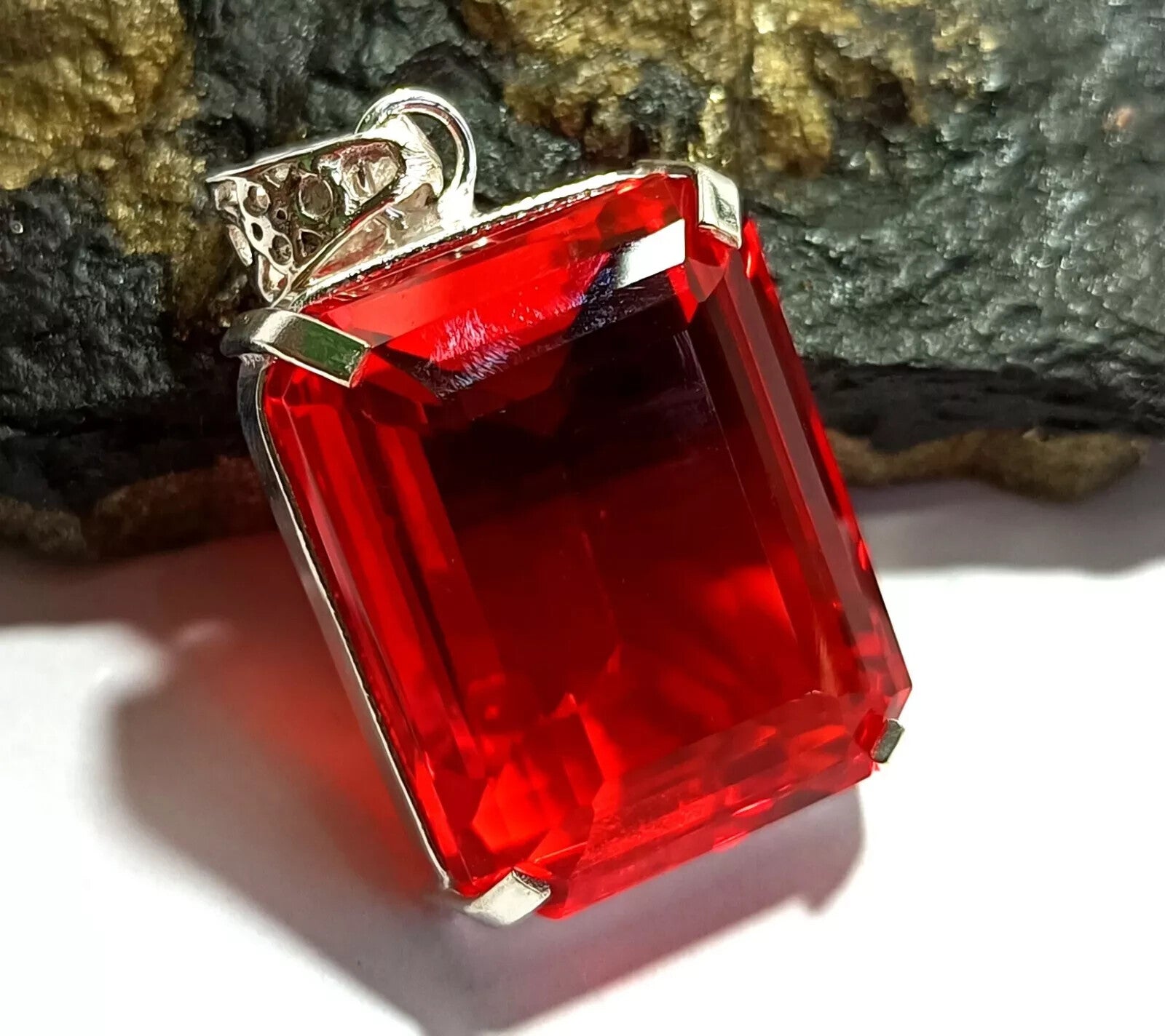 87.15 Ct Certified Natural Topaz 925 Solid Silver Emerald Pendant Loose Gemstone