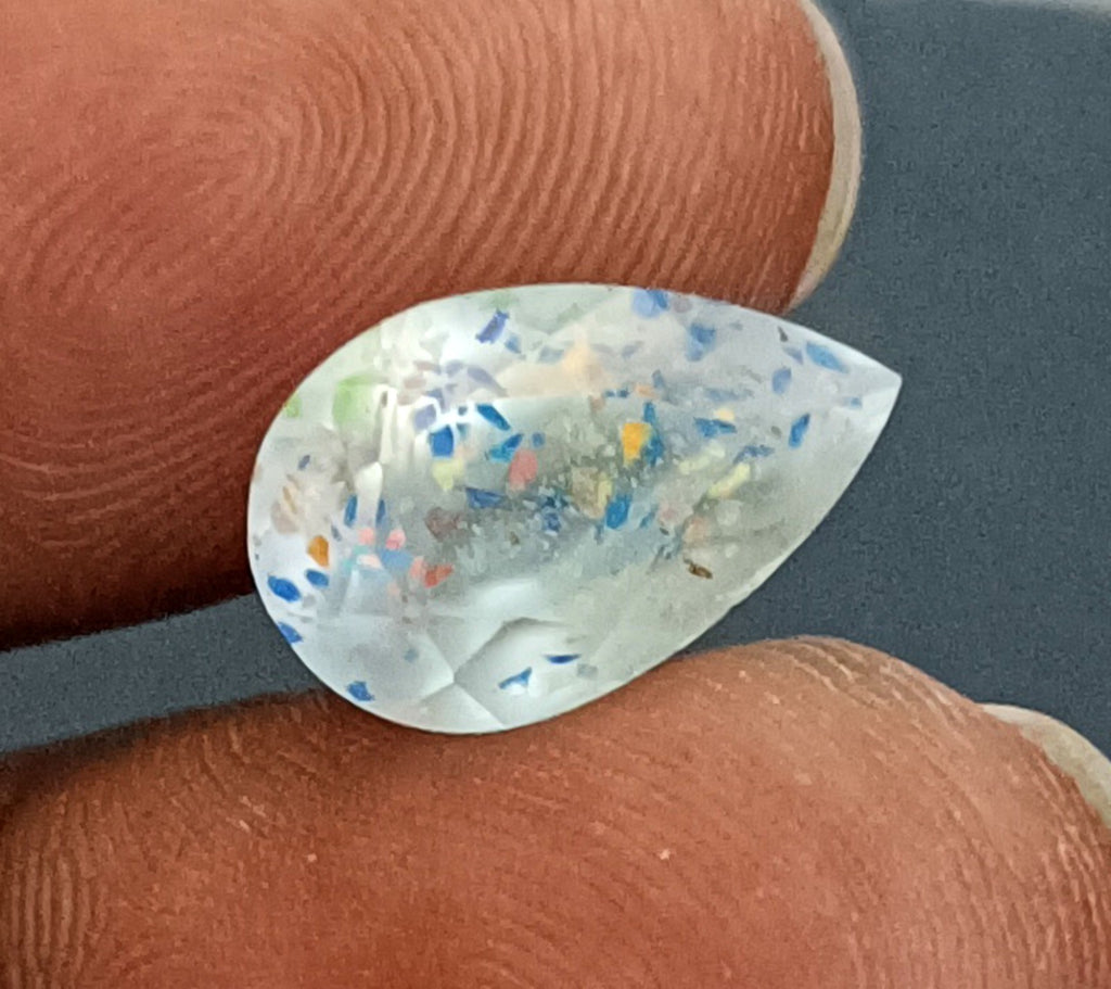 7.20 Ct Lepidocrocite Bloodshot Pear Natural Super Seven Cacoxenite Jewlery Gems