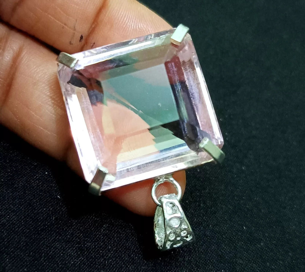 83.90 Ct Certified Natural Topaz 925 Solid Silver Square Pendant Loose Gemstone