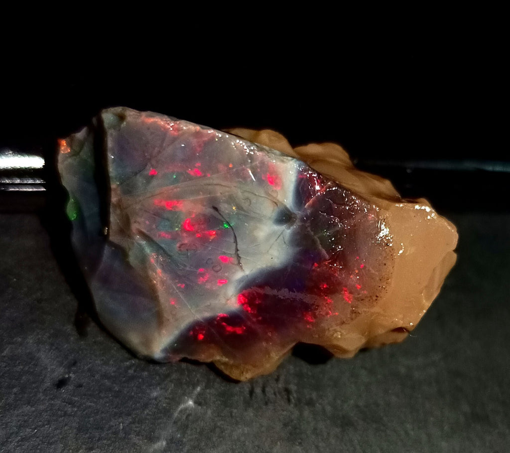A++Play of Color 61.25 Ct Natural Ethiopian Black Opal Welo Rough LOOSE GEMSTONE