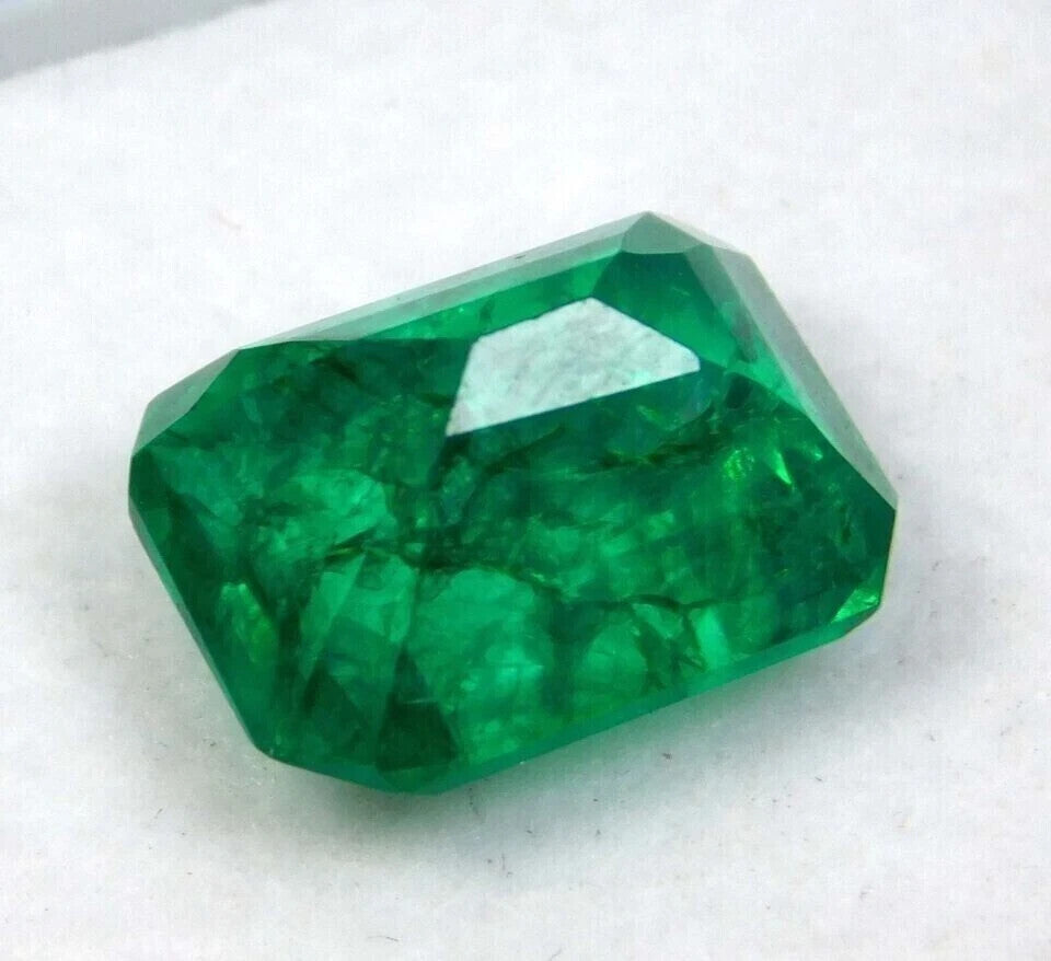 Natural Colombian Green Emerald 25 Ct Emerald Cut Loose Gemstone CERTIFIED