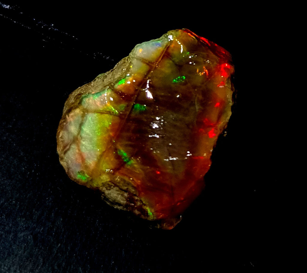 A++Play of Color 89.60 Ct Natural Ethiopian Black Opal Welo Rough LOOSE GEMSTONE