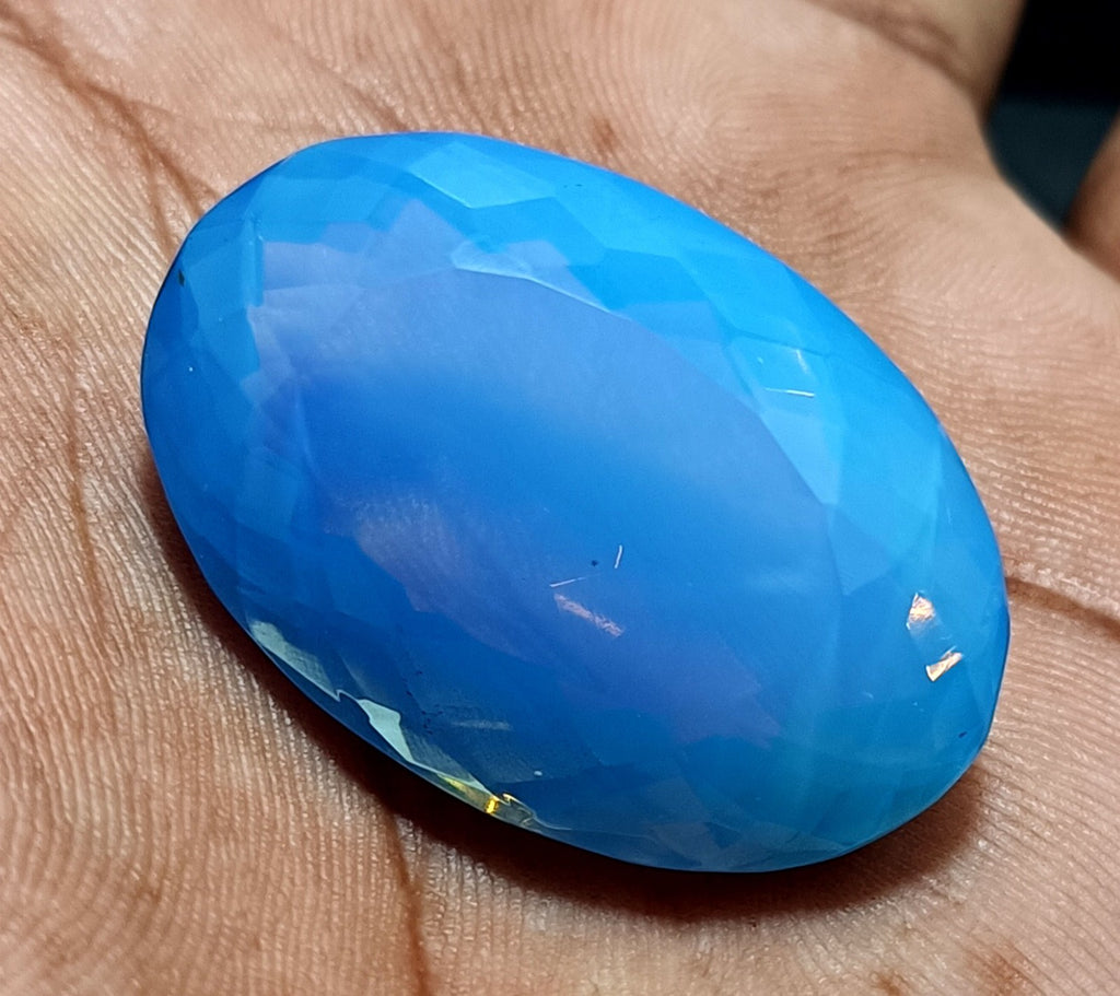 86.10  Ct Natural Blue Opal Oval Cut Welo Australian EGL Certified Gemstone