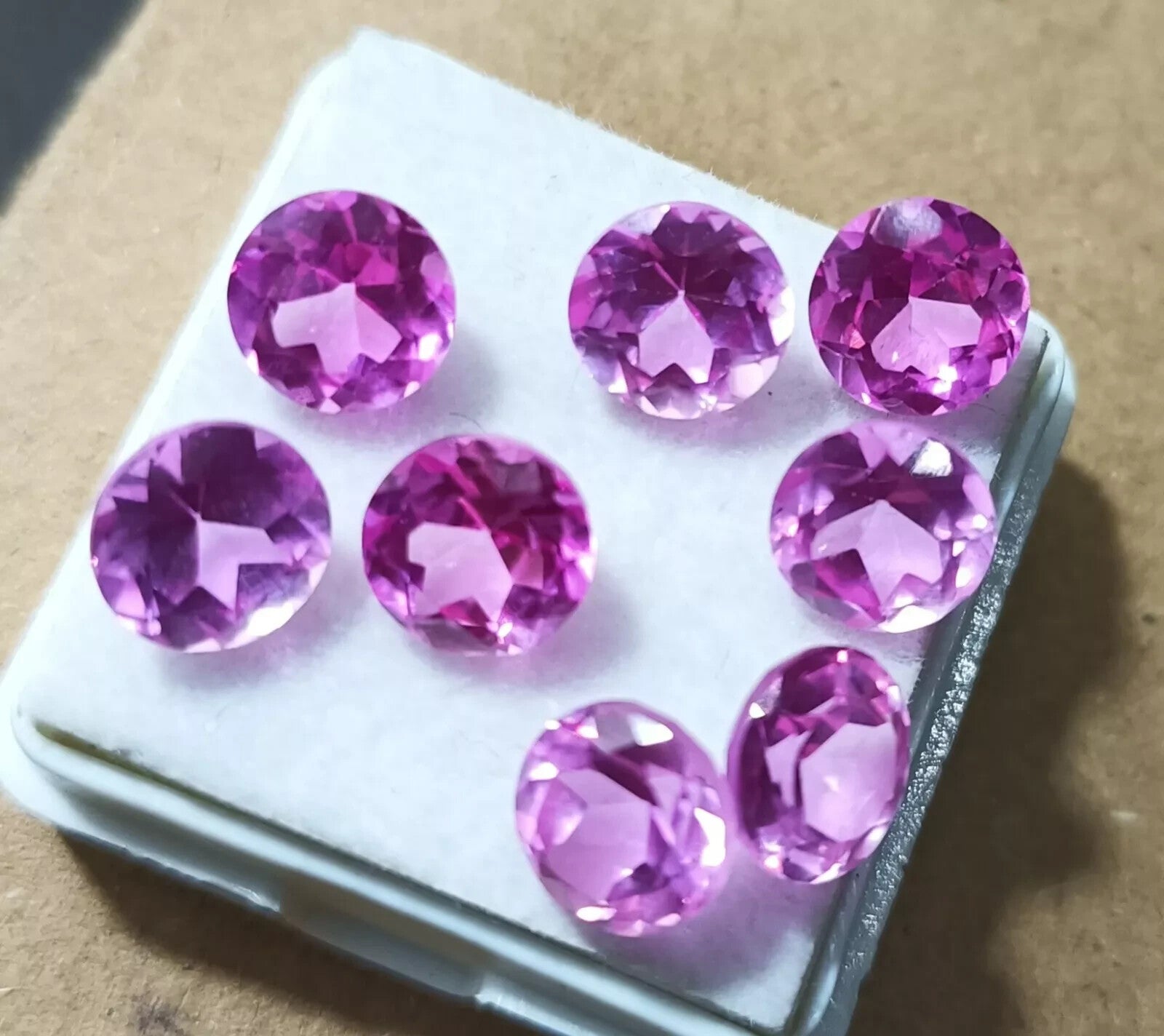 7 MM Natural CEYLON Pink Sapphire Round Cut Lot 6 Pcs Certified A+ Gemstone