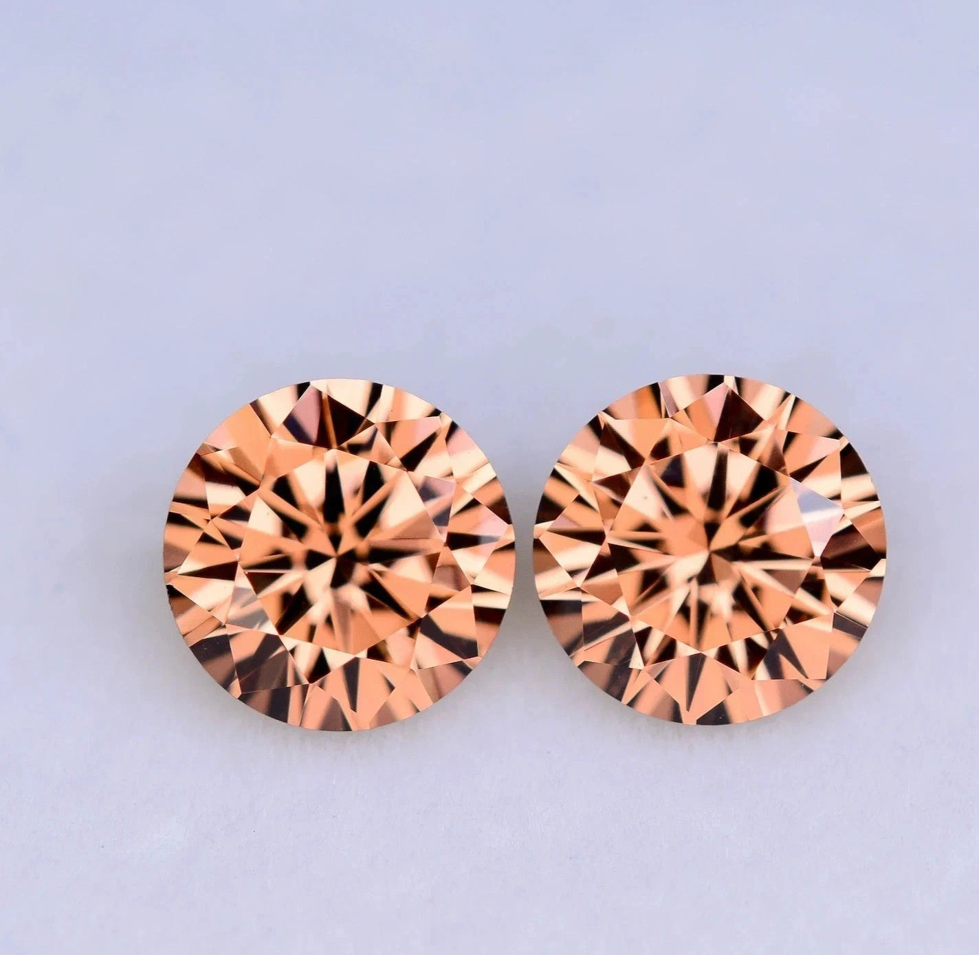 7 Ct (2 Pcs) Certified Natural Flawless Brown Sapphire Round Cut Loose Gemstone