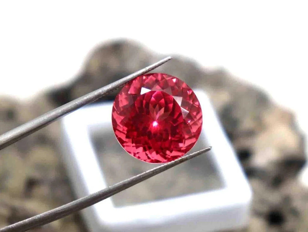 40.80 Ct Certified Round Cut Natural Padparadscha Sapphire Loose Gemstone