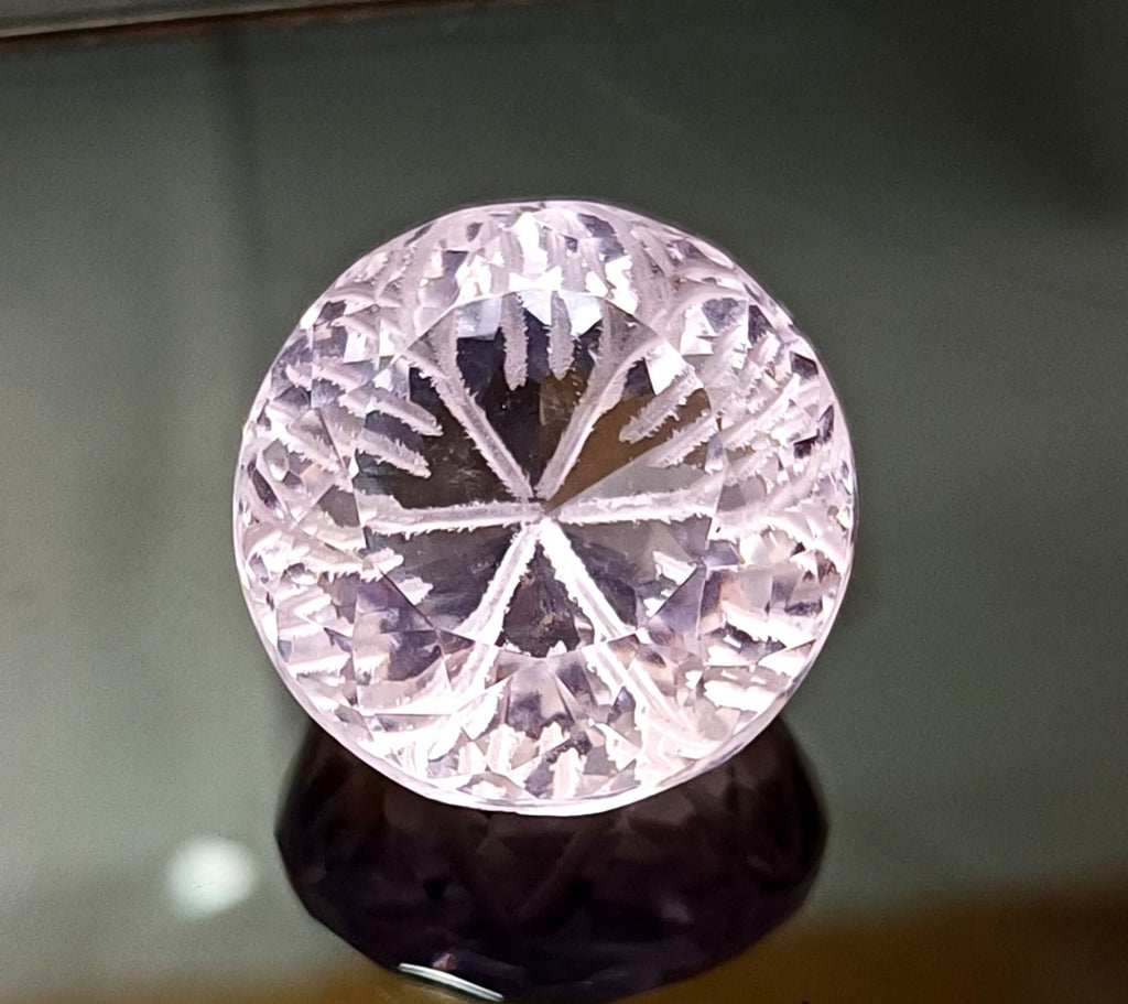 40.95 Ct Round Fine Cut EGL Certified Brazilian Pink Color Topaz Loose Gemstone