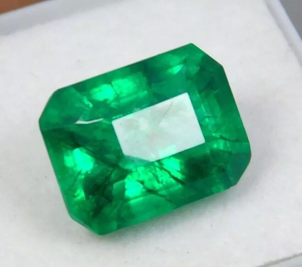 Natural Colombian Green Emerald 25 Ct Emerald Cut Loose Gemstone CERTIFIED
