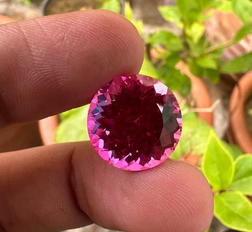 A+ Flawless Natural Ceylon Pink Sapphire Round Cut Loose GEMSTONE 20.25 Ct