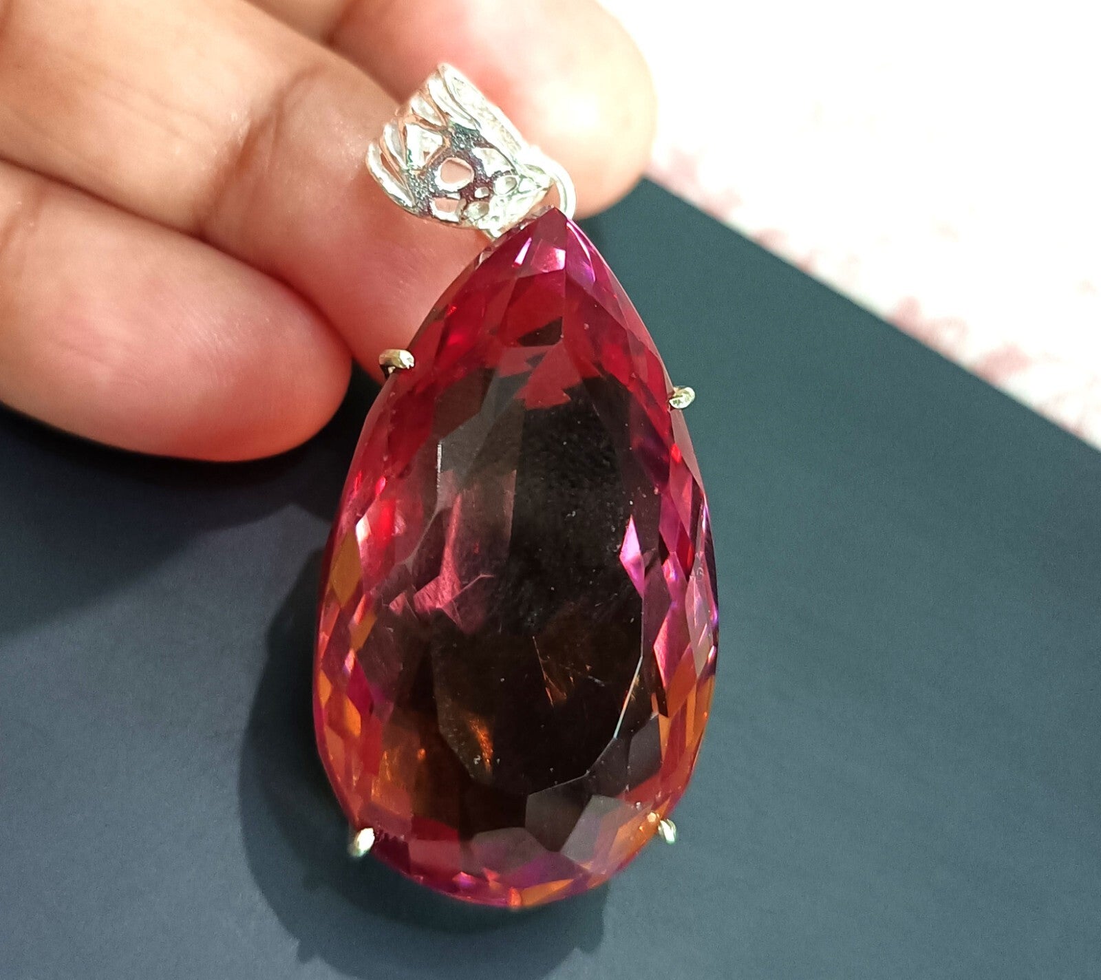 EGL Certified 110 Ct Natural Zultanite 925 Silver Pear Cut Pendant Loose Gems