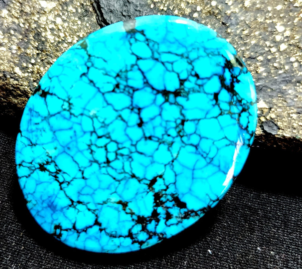 79.45 Ct Natural Turquoise Arizona blue oval Cut Loose Gemstone With Free Gift