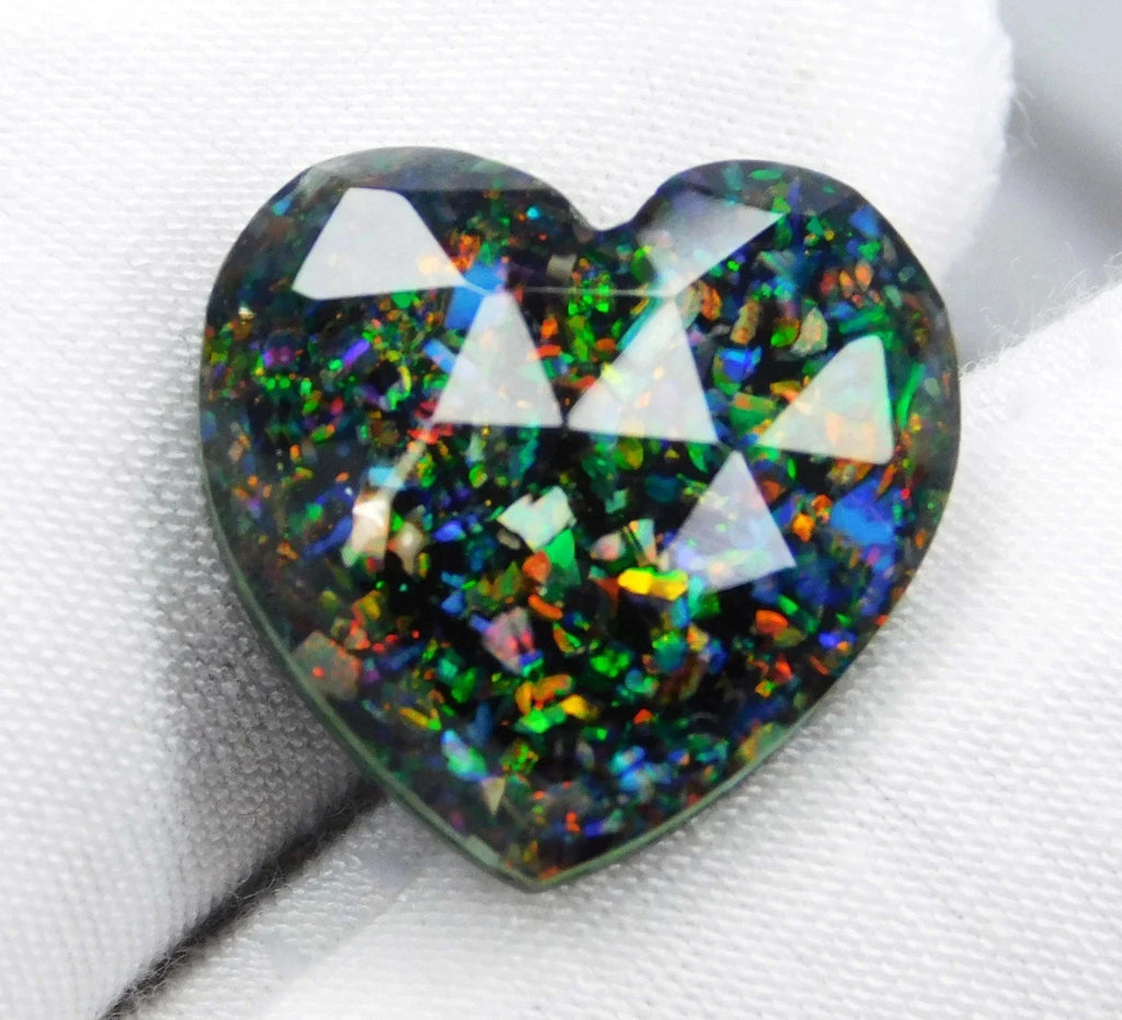 7.90 Ct Natural Australian Black Fire Opal Doublet Loose Gemstone GIE Certified