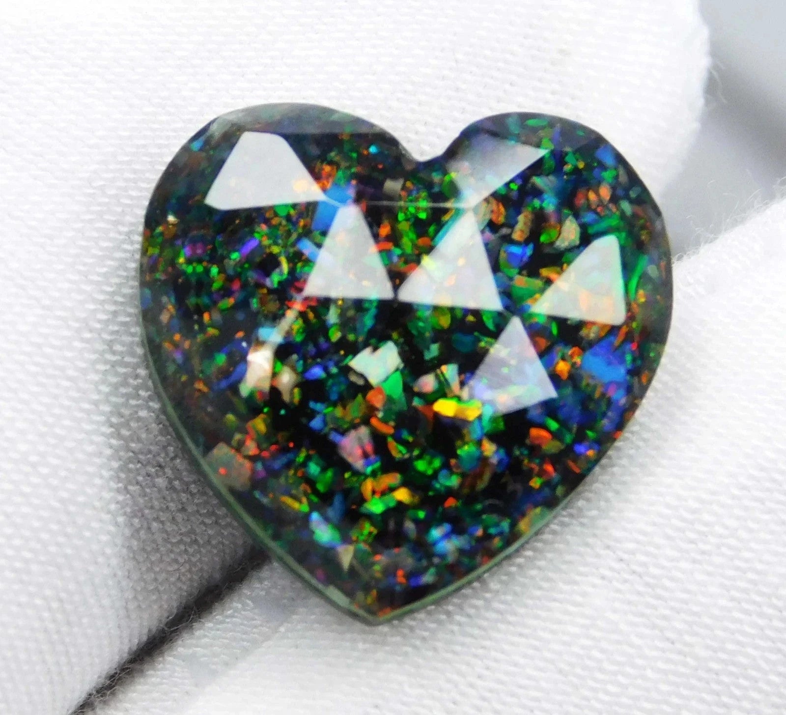 7.90 Ct Natural Australian Black Fire Opal Doublet Loose Gemstone GIE Certified