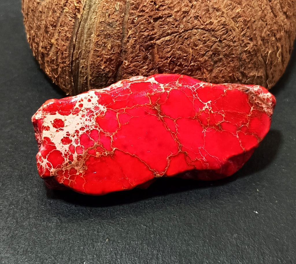 75.35 Ct Natural Arizona Superior Red Turquoise Slab Rough Certified Gemstone