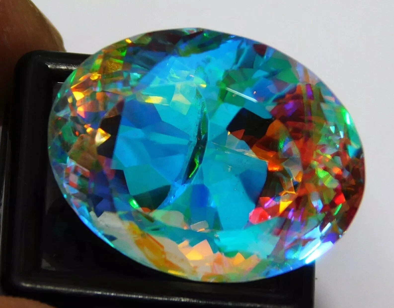 Certified 68.60 Cts Natural Oval Cut Brazilian Mystic Topaz Loose Gemstone