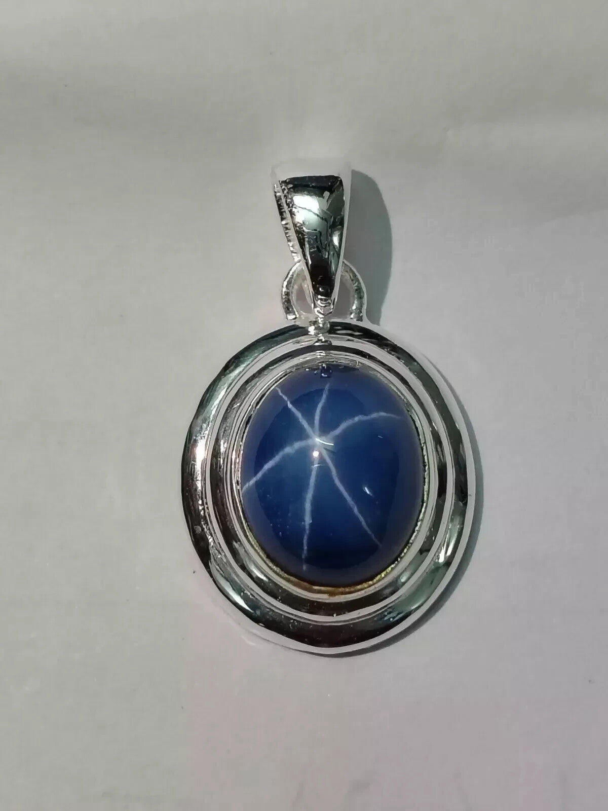 20.50 Ct Natural 6 Star Blue Sapphire Oval Garman Silver Loose Gemstone