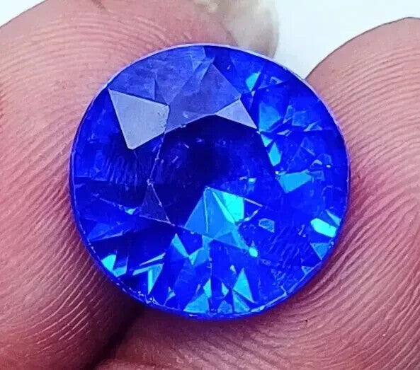 Natural Rare 9.00 Ct Lustrous Blue Sapphire Round Cut Certified Loose Gemstone