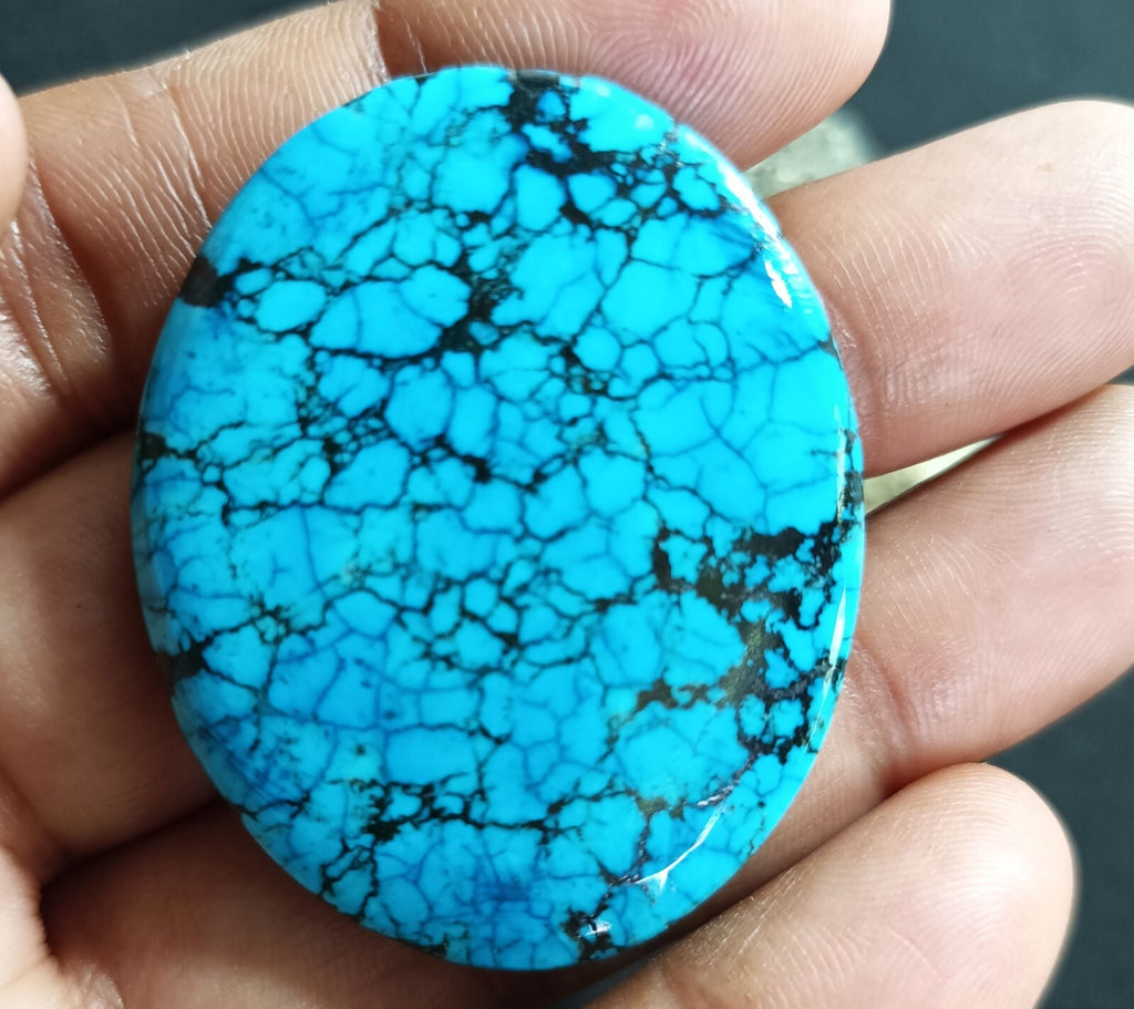 80.50 Ct Natural Turquoise Arizona blue Oval Cut Loose Gemstone With Free Gift