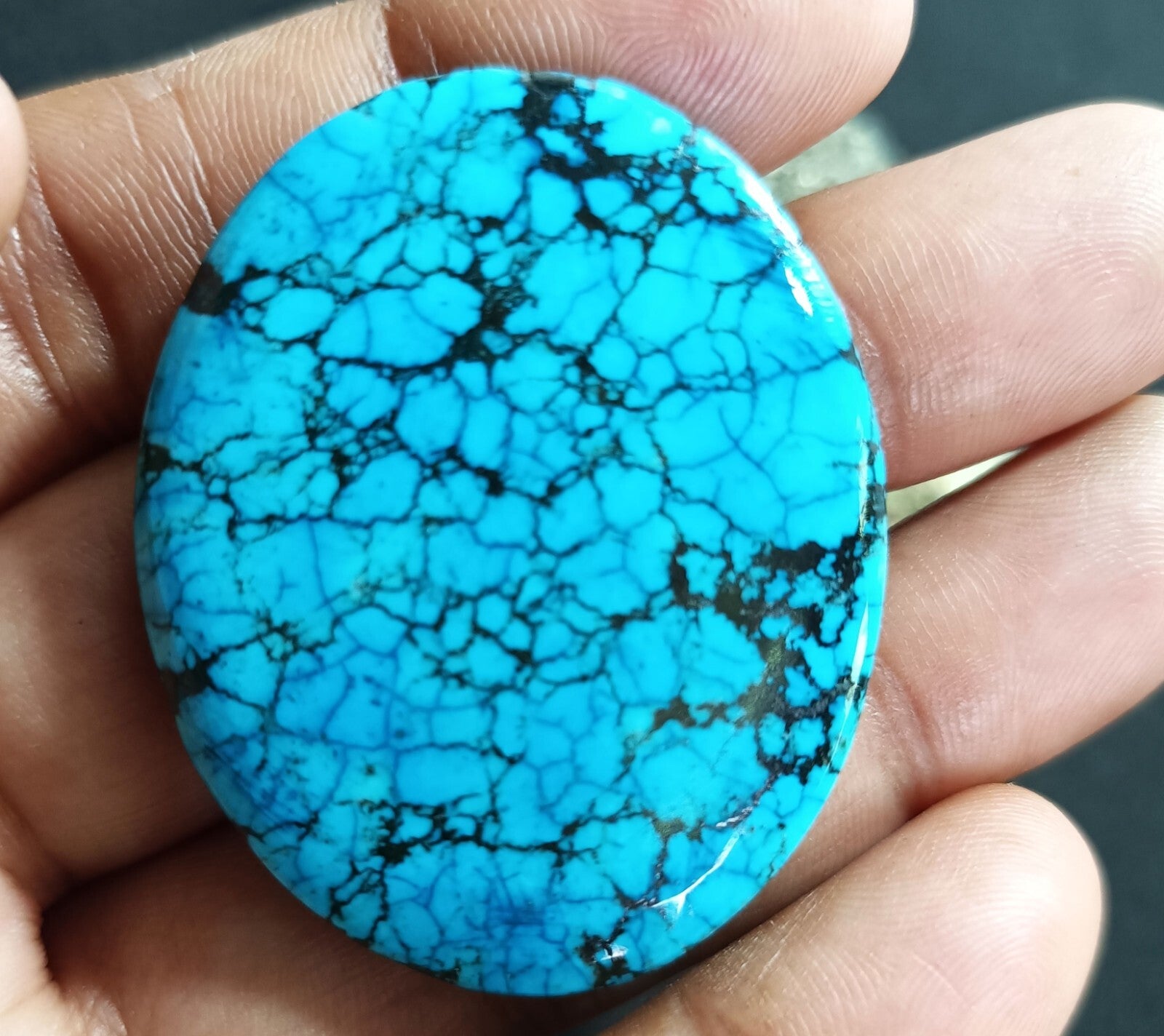 80.50 Ct Natural Turquoise Arizona blue Oval Cut Loose Gemstone With Free Gift