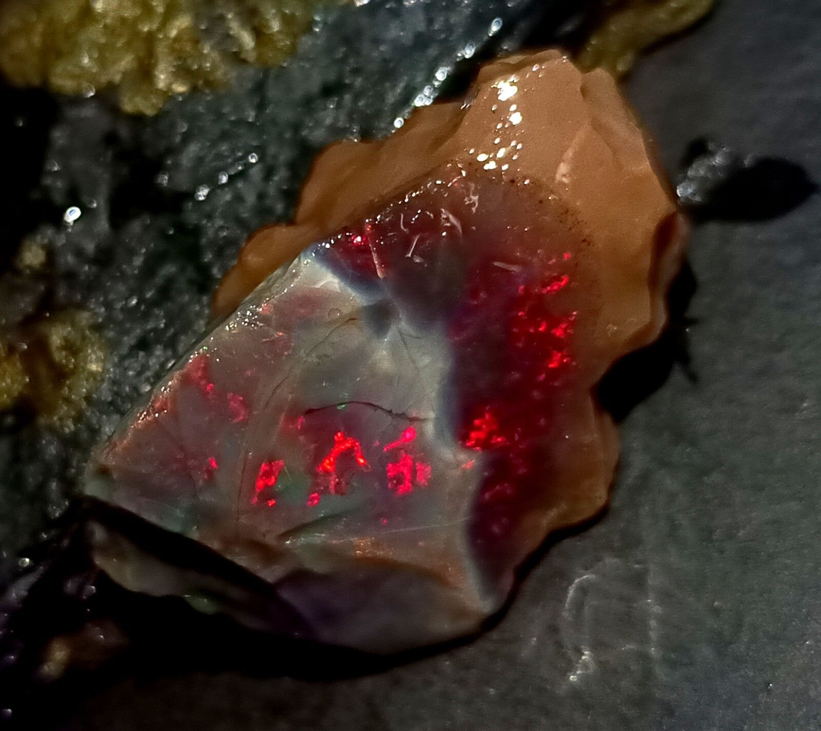 A++Play of Color 61.25 Ct Natural Ethiopian Black Opal Welo Rough LOOSE GEMSTONE