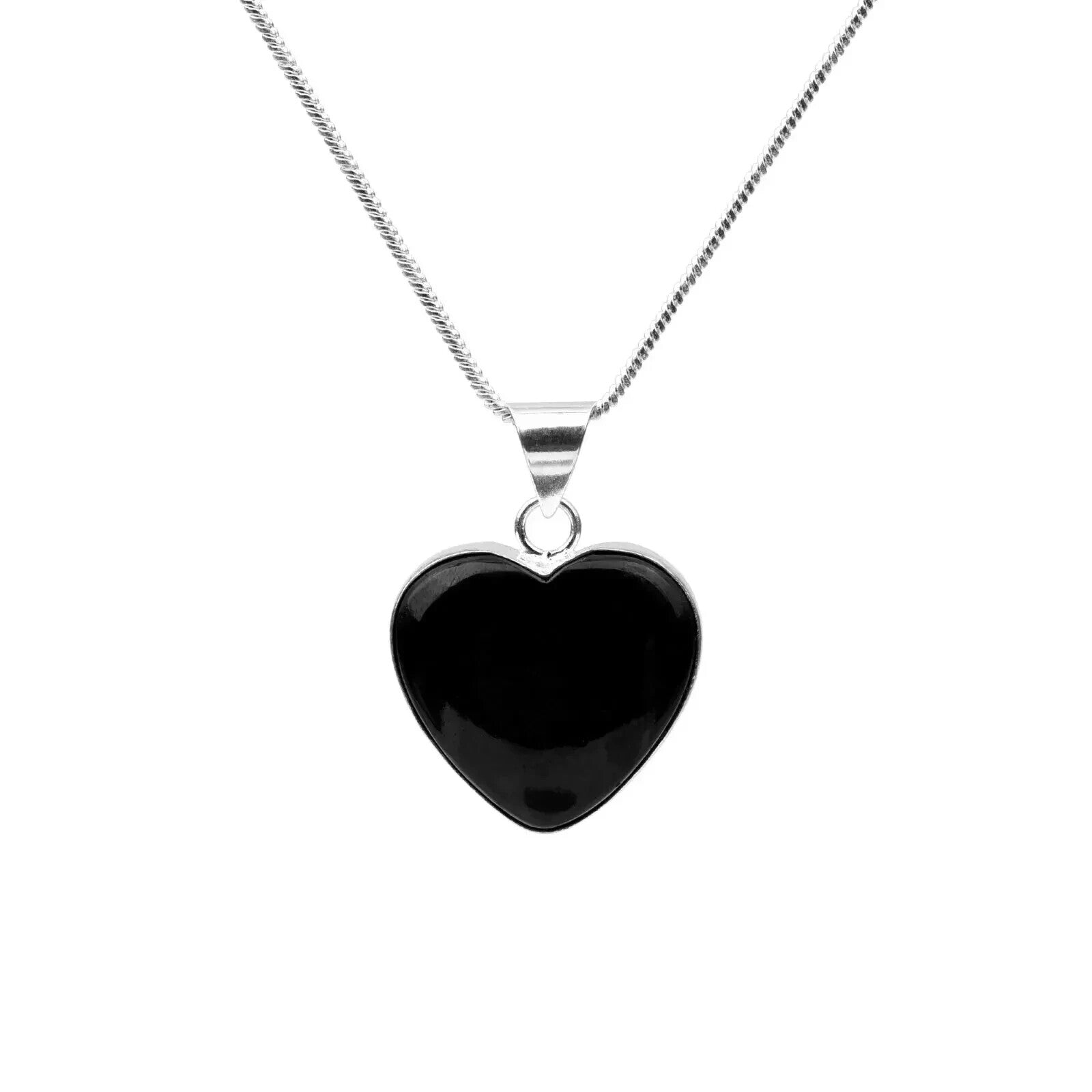 Heart Cut  Black Onyx Gemstone 925 Sterling Silver Pendant, Gift For Her Love