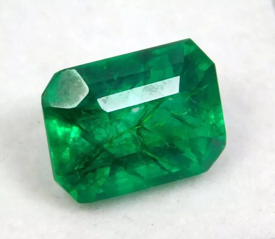 Natural Colombian Green Emerald 25 Ct Emerald Cut Loose Gemstone CERTIFIED