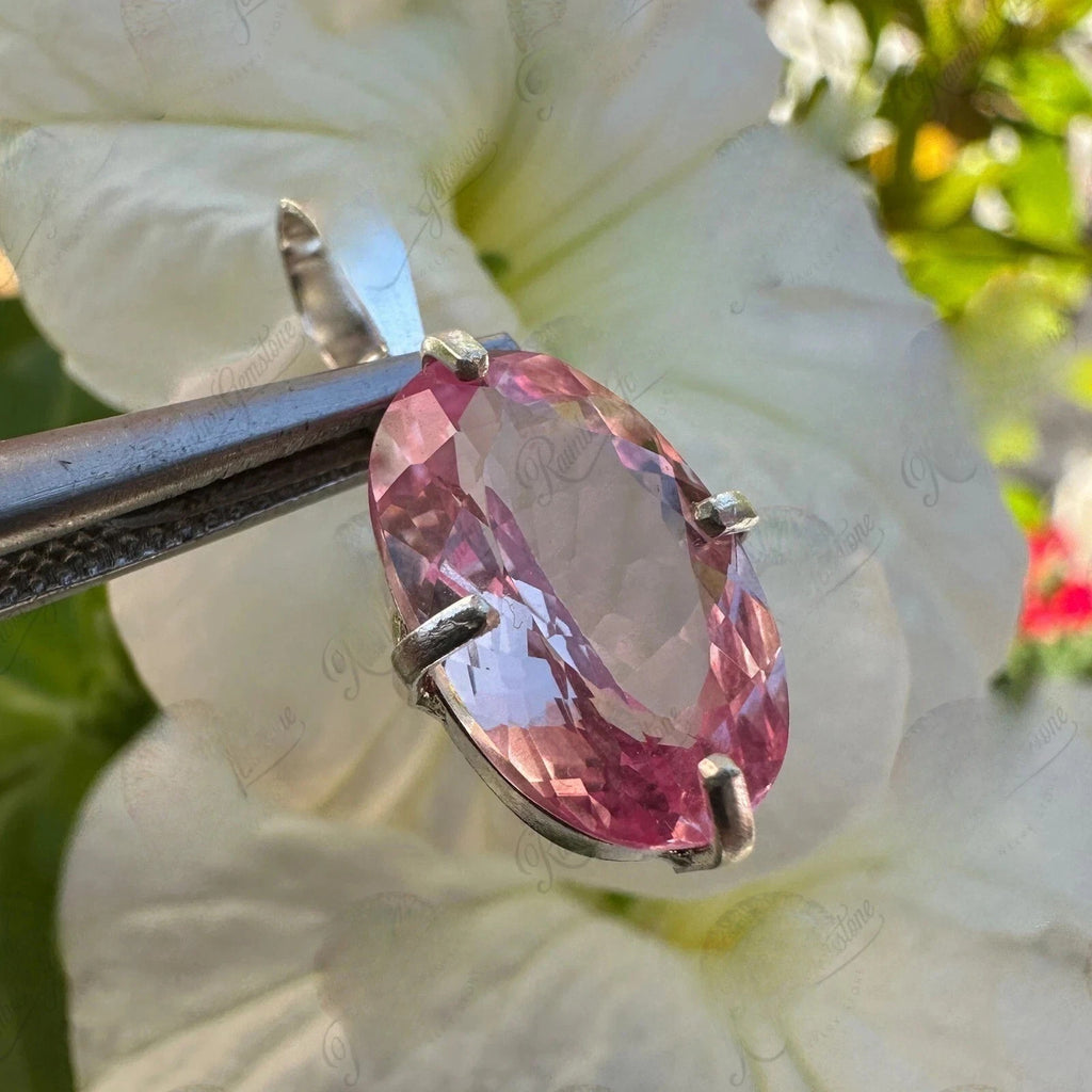 Certified 14.5Ct Natural Sapphire Padparadscha 925 Silver Pendant Loose Gemstone