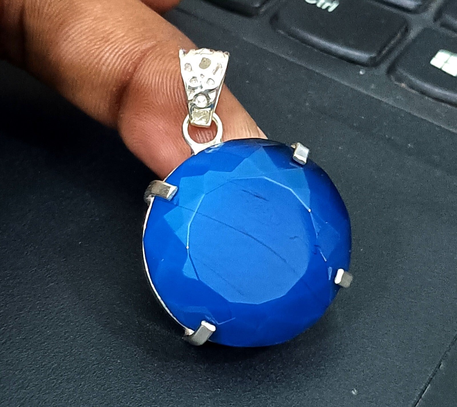 London Blue Topaz Pendant 925 Sterling Silver Pendant Gemstone Jewelry 100.50 ct