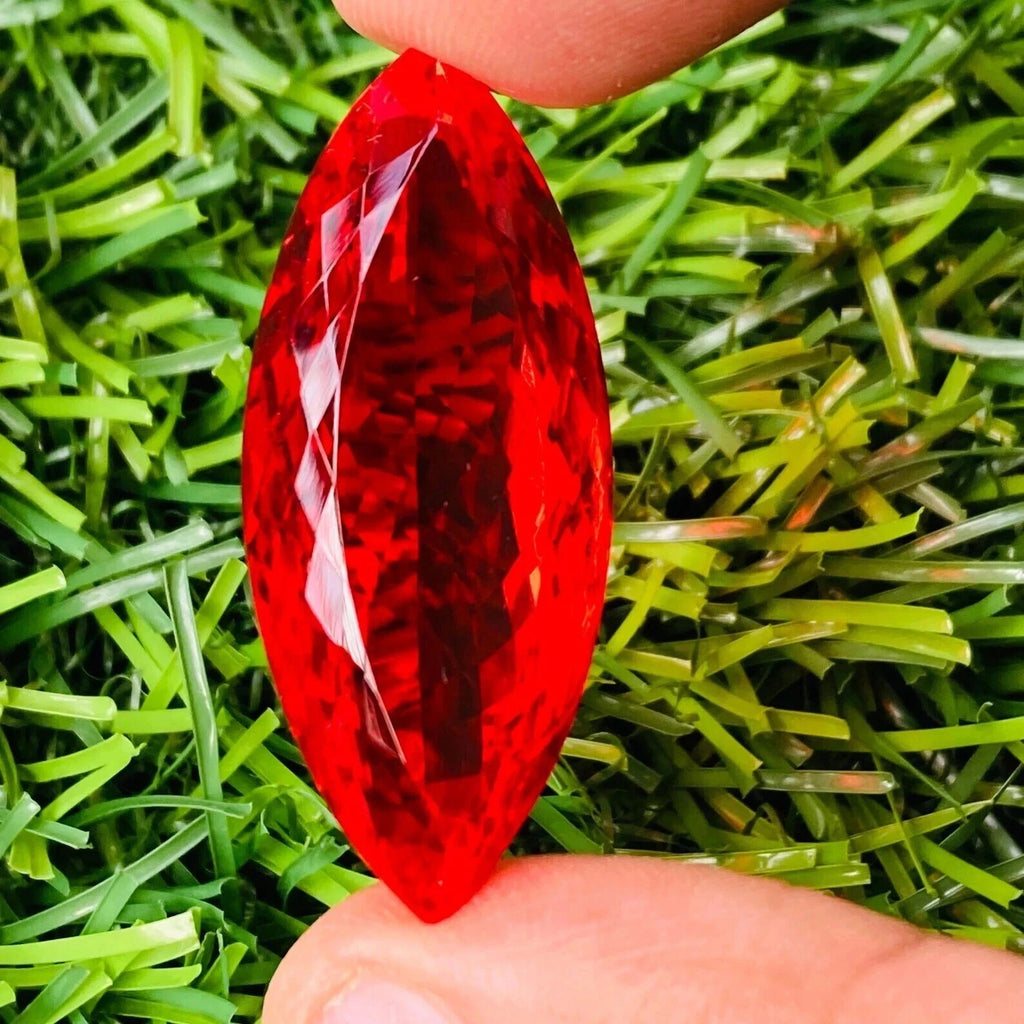 49.65 Ct GIE Certified Natural Brazilian Red Topaz Marquise Cut Loose Gemstone