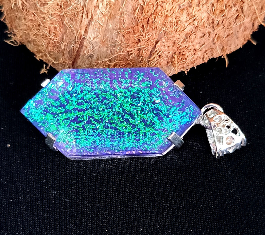 94.10 Ct Emerald Monarch Fire Opal Doublet 925 SolidSilver PendantGemstone