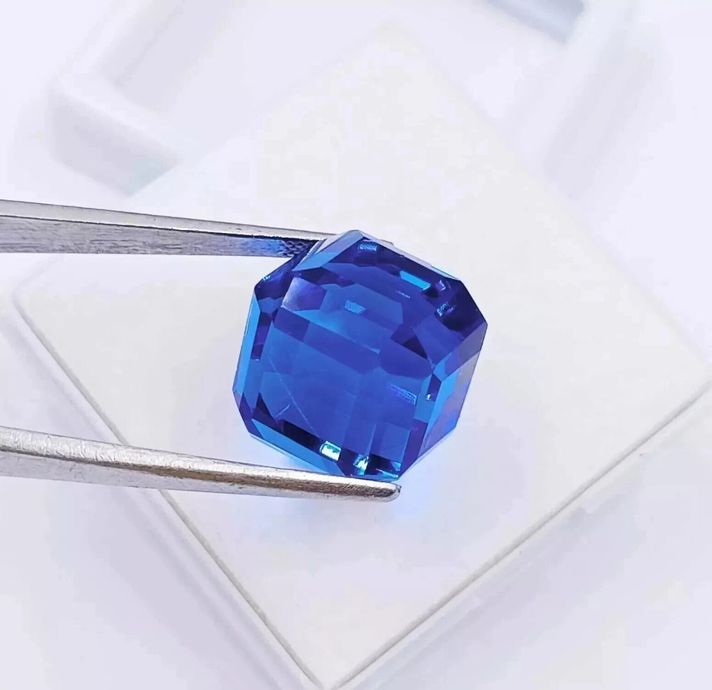 24.85 CT NATURAL BLUE SAPPHIRE CUBE EGL CERTIFIED LOOSE GEMSTONE