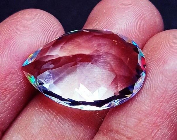 Mystic Quartz Rainbow Color Loose Gemstone 30 Ct Certified Pear Cut