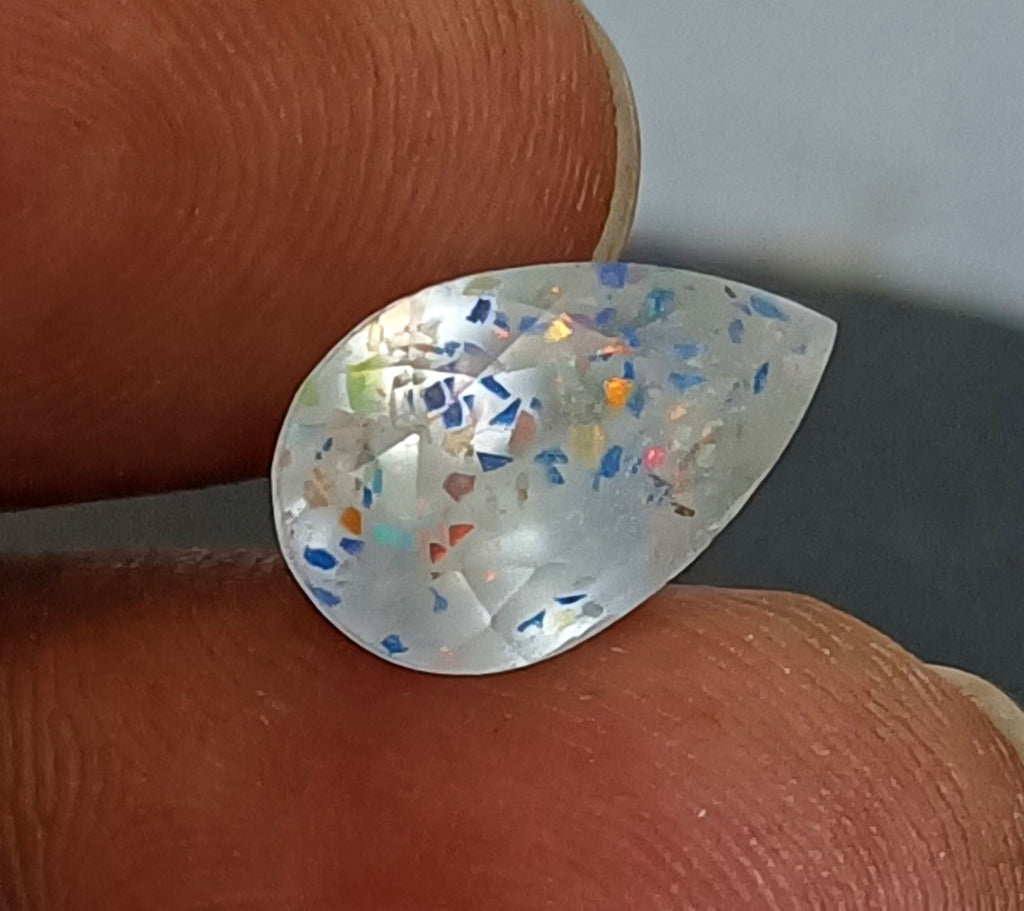 7.20 Ct Lepidocrocite Bloodshot Pear Natural Super Seven Cacoxenite Jewlery Gems