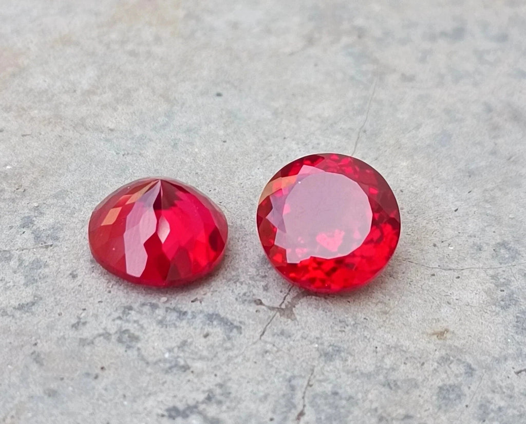 A+Natural Mozambique Red ruby 5 mm Pair Round Certified Untreated Loose Gemstone