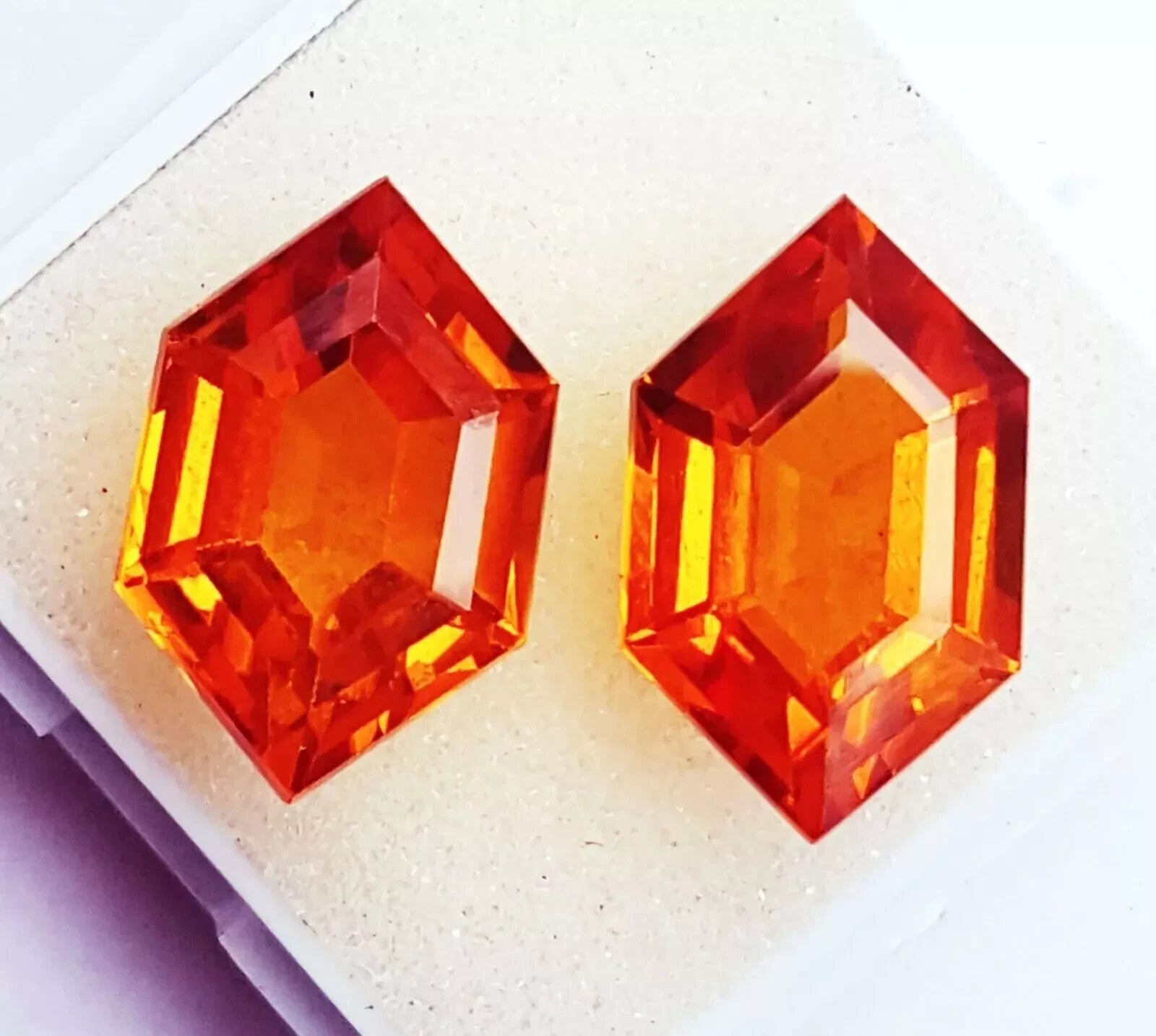 22 Ct Loose Extremely Rare Natural Orange Sapphire Gemstone Certified Pair